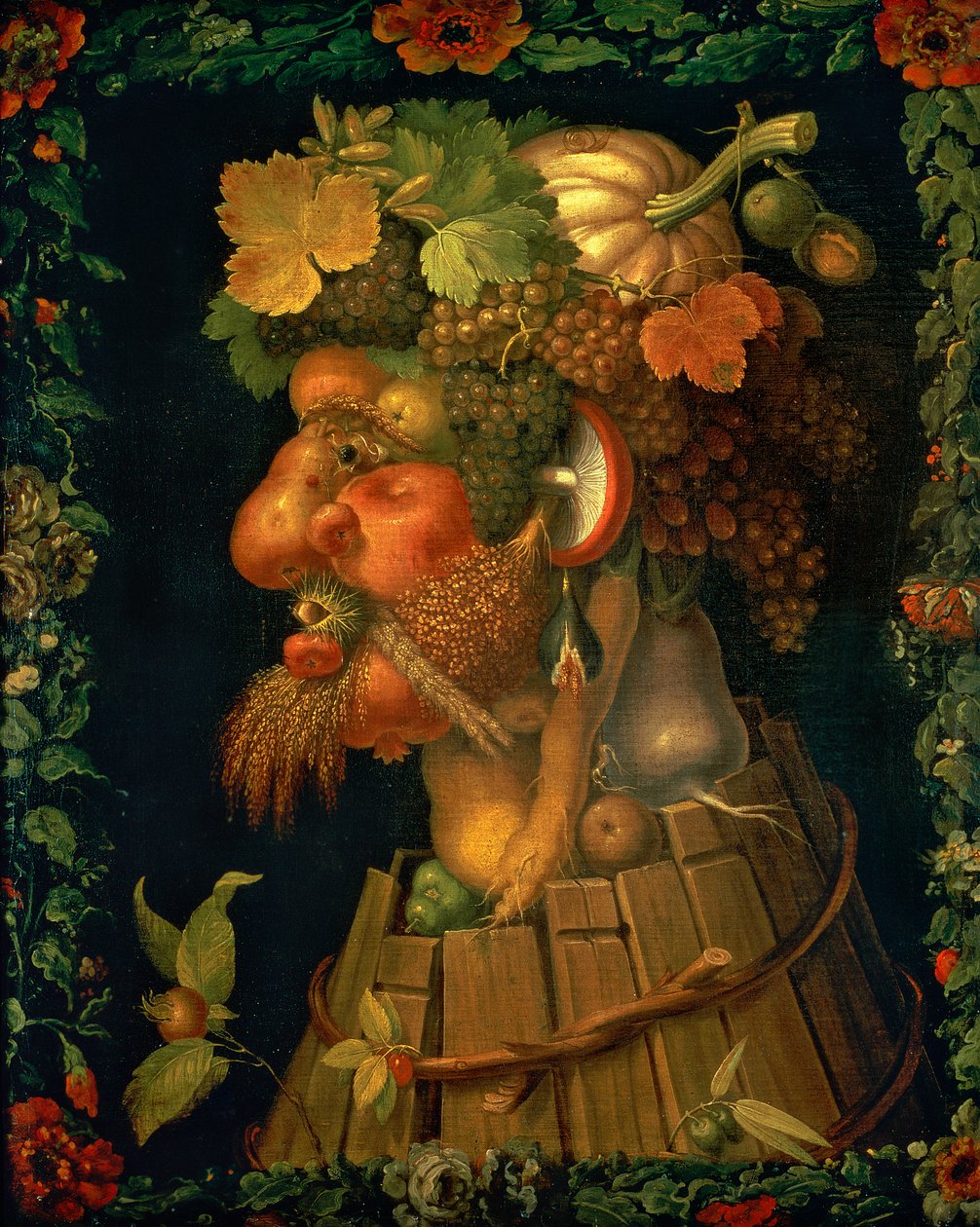 Otoño, de una serie que representa las cuatro estaciones, encargada por el Emperador Maximiliano II de Giuseppe Arcimboldo