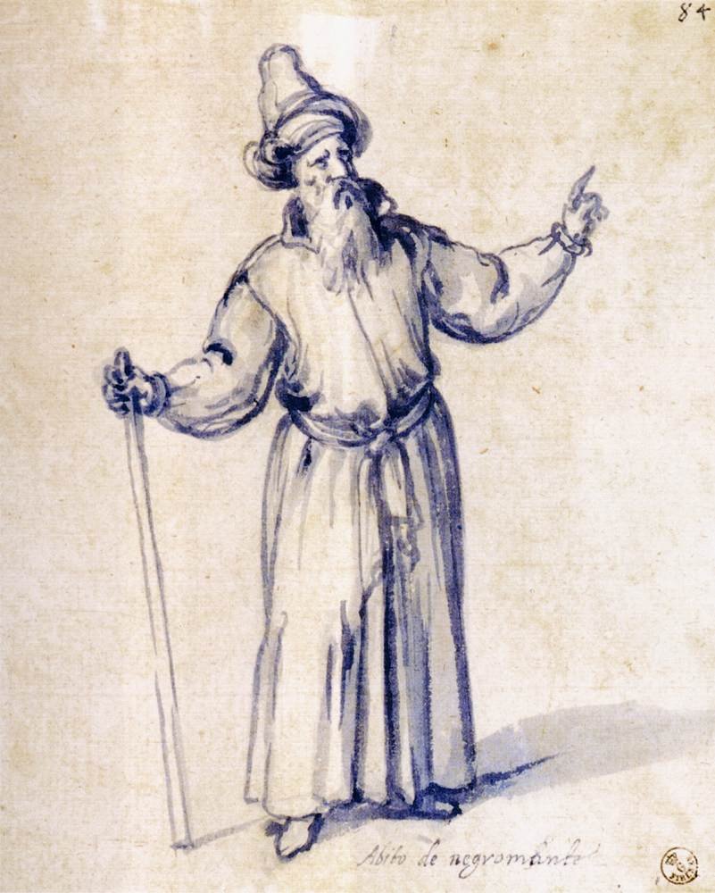 Dibujo de vestuario para un nigromante de Giuseppe Arcimboldo