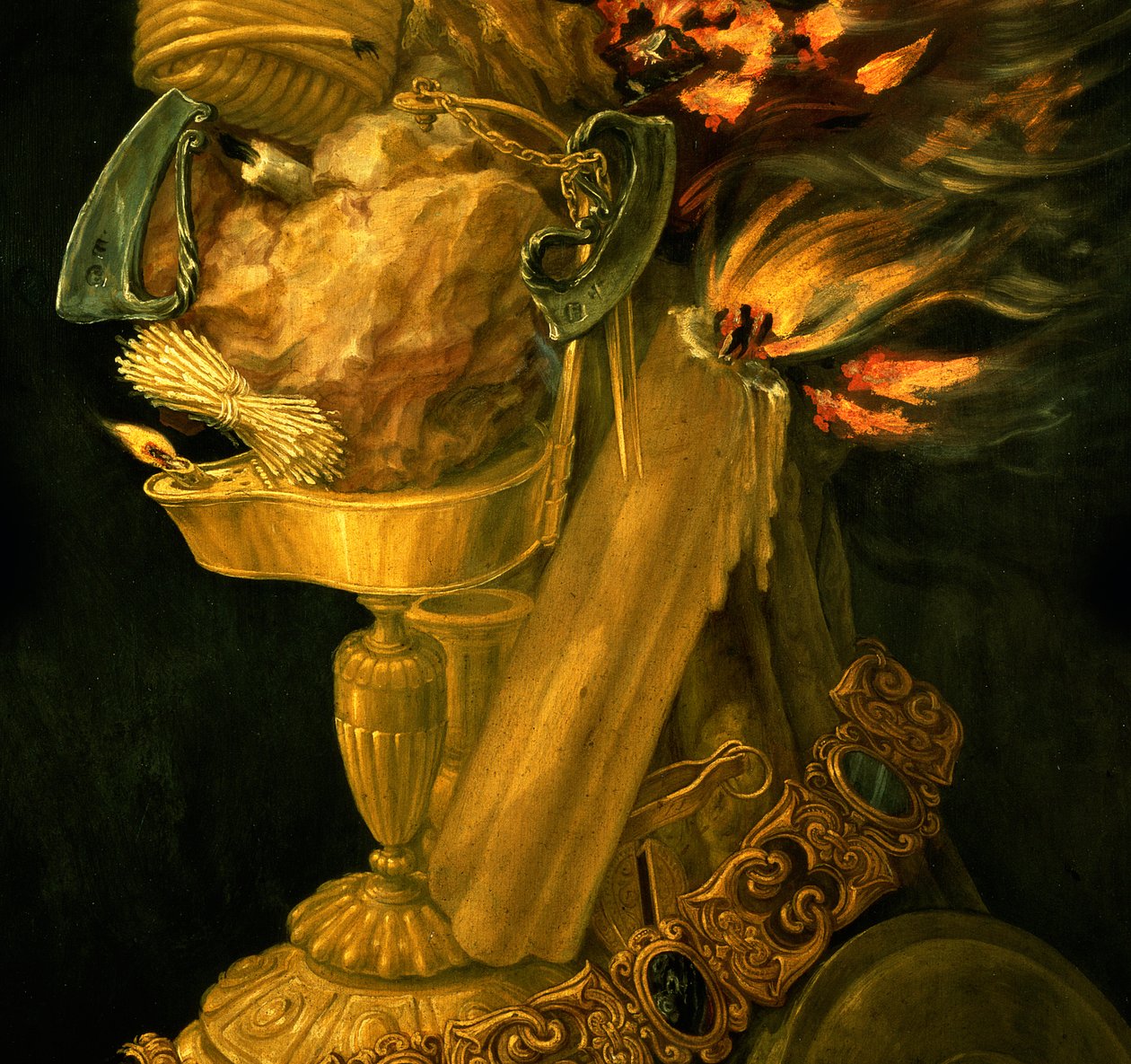 Fuego, 1566 (detalle) de Giuseppe Arcimboldo