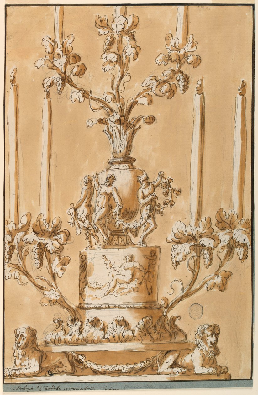 Candelabro representando el otoño de Giuseppe Barberi