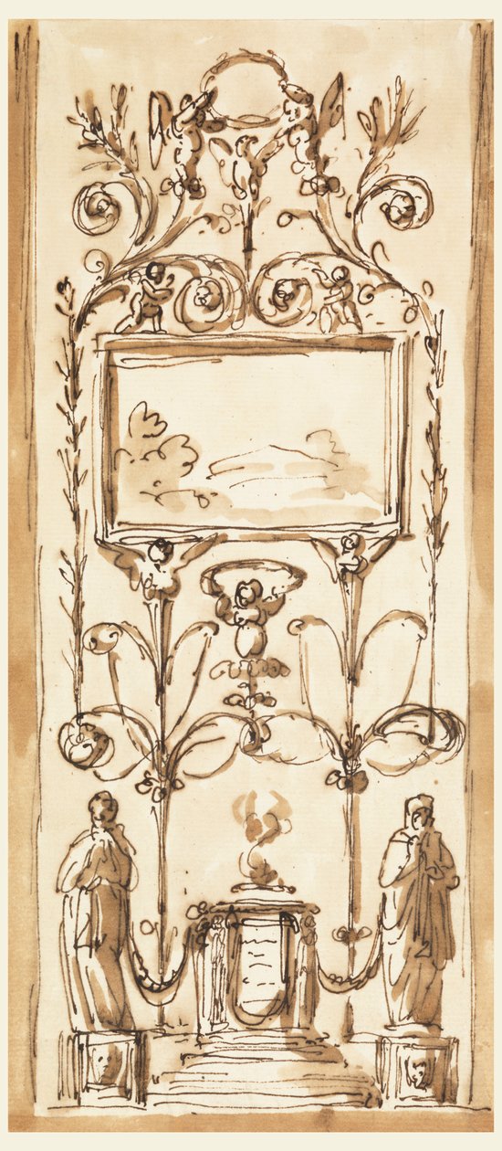Decoración de un panel de Giuseppe Barberi