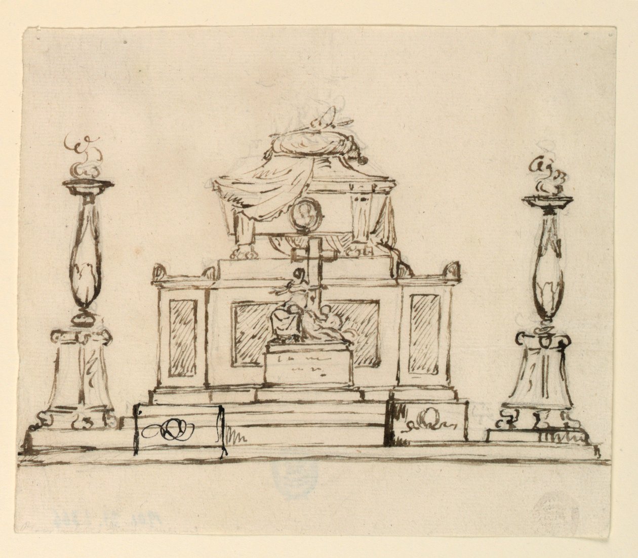 Elevación de un monumento sepulcral de Giuseppe Barberi