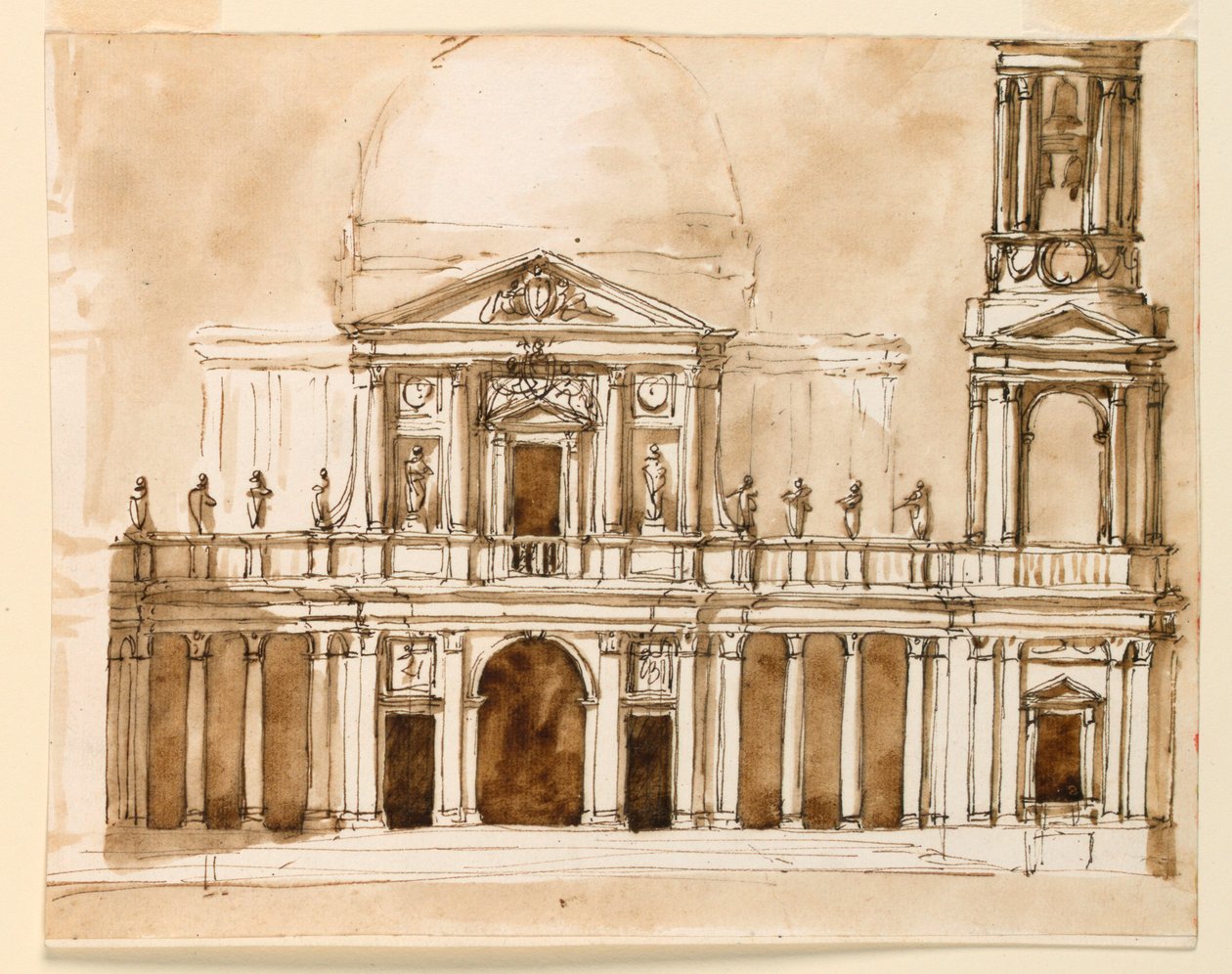 Elevación de una iglesia de Giuseppe Barberi