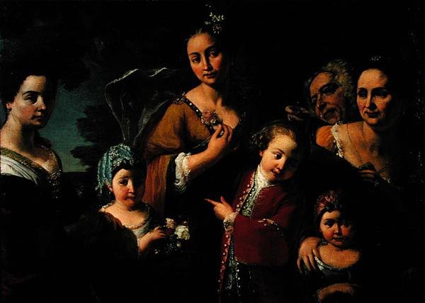 Retrato familiar en grupo de Giuseppe Bonito