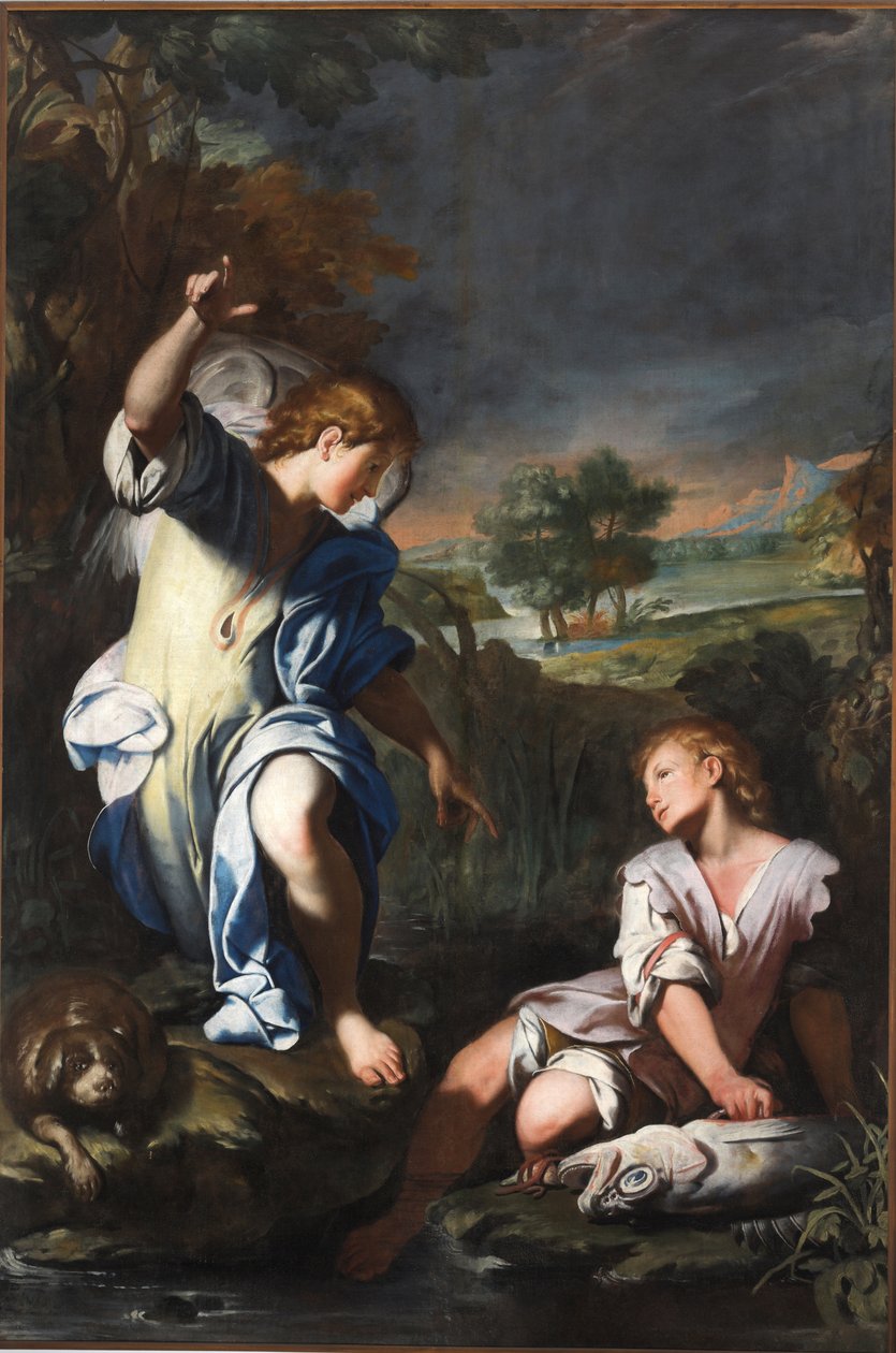 Tobías y el ángel (óleo sobre lienzo) de Giuseppe Castiglione