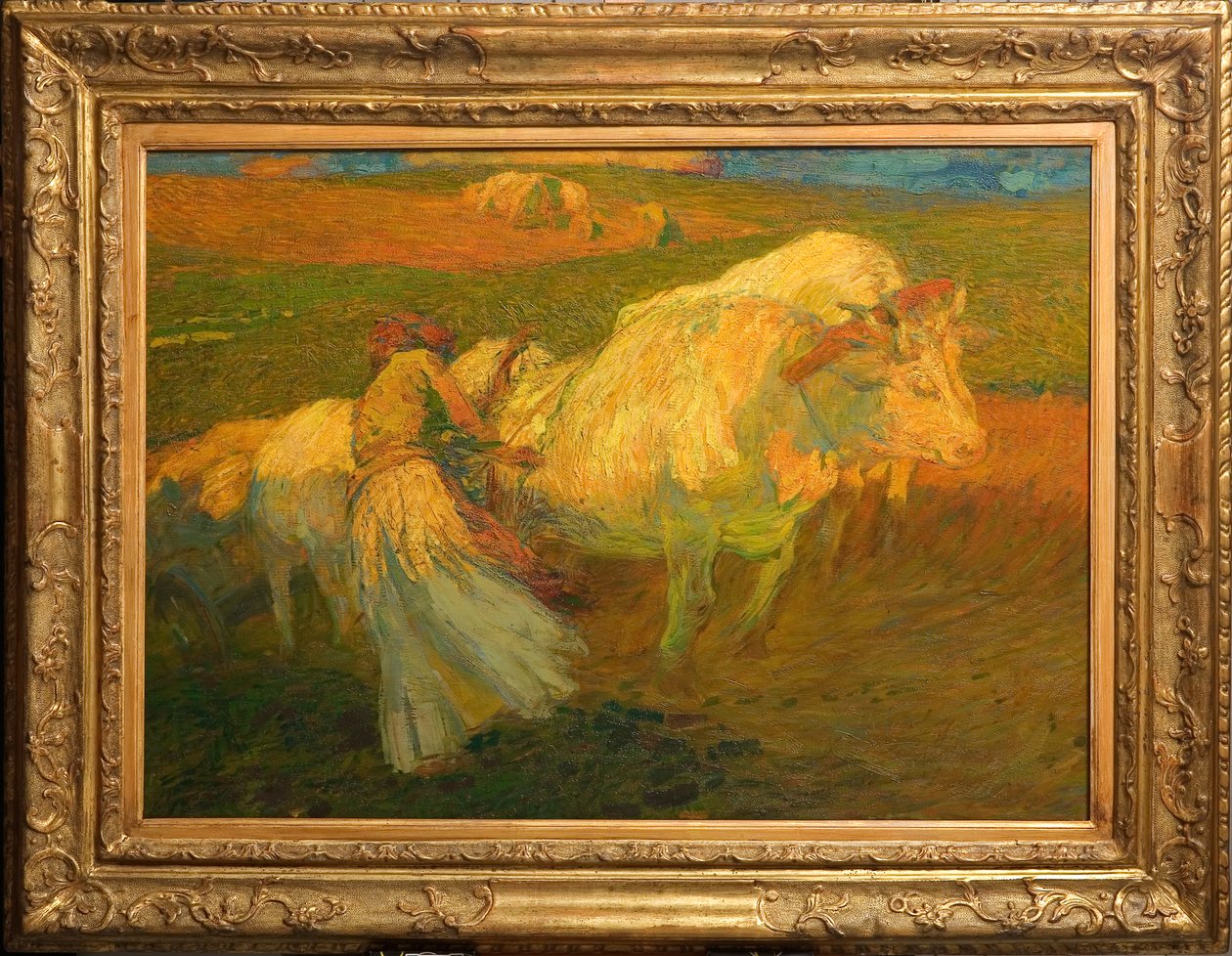 El arado (óleo sobre cartón) de Giuseppe Graziosi