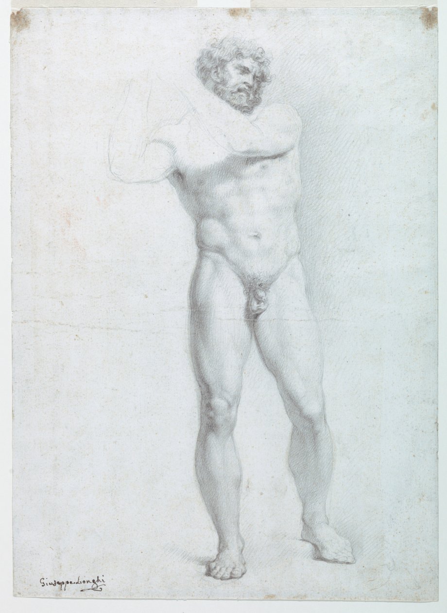 Estudio Académico de un Desnudo Masculino de Giuseppe Longhi