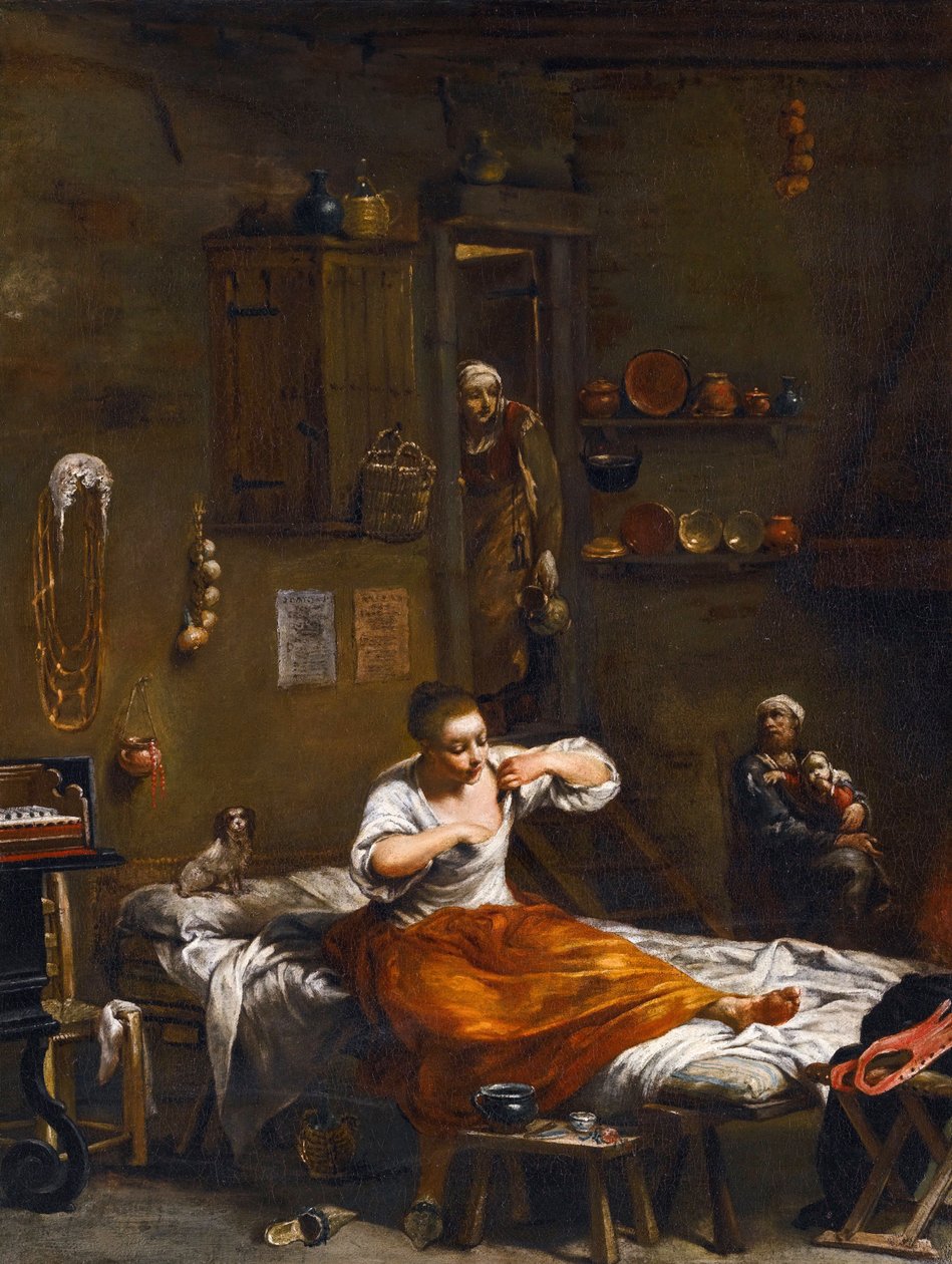 La caza de pulgas por Crespi de Giuseppe Maria Crespi