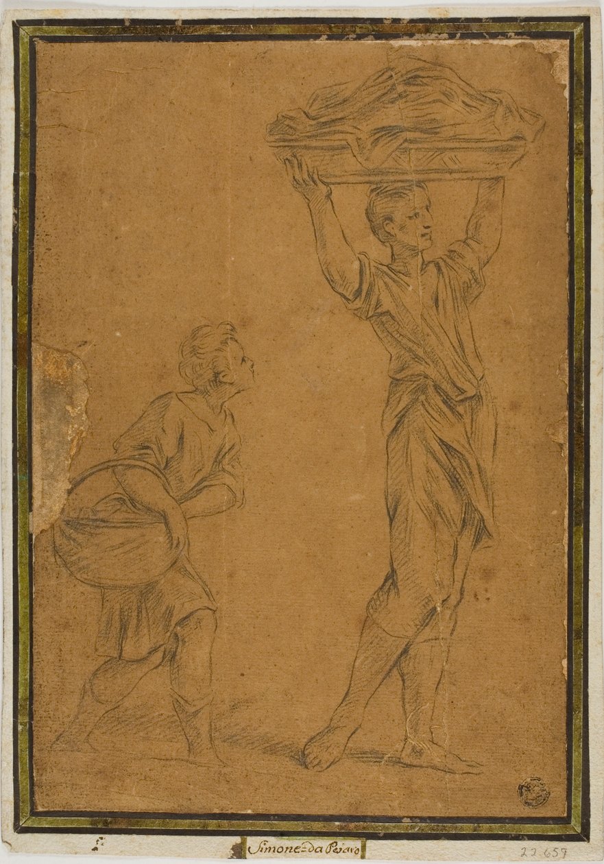 Dos niños con cestas de Giuseppe Maria Mitelli