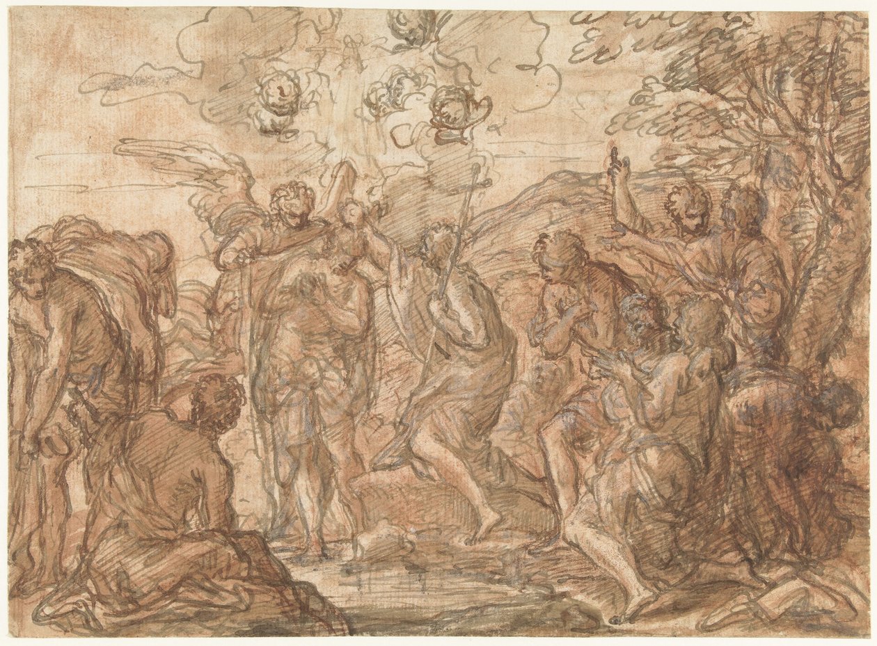 Bautismo de Cristo, en el río Jordán de Giuseppe Passeri