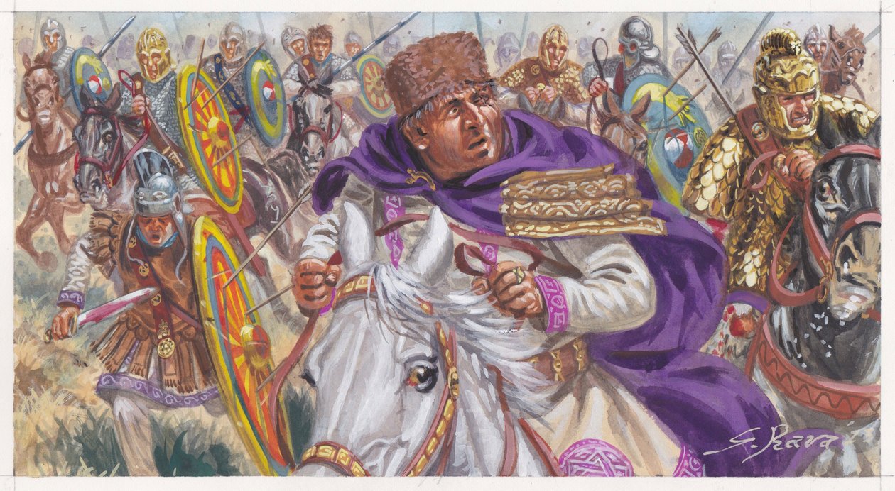 Batalla de Adrianópolis (Hadrianópolis de Oro) de Giuseppe Rava