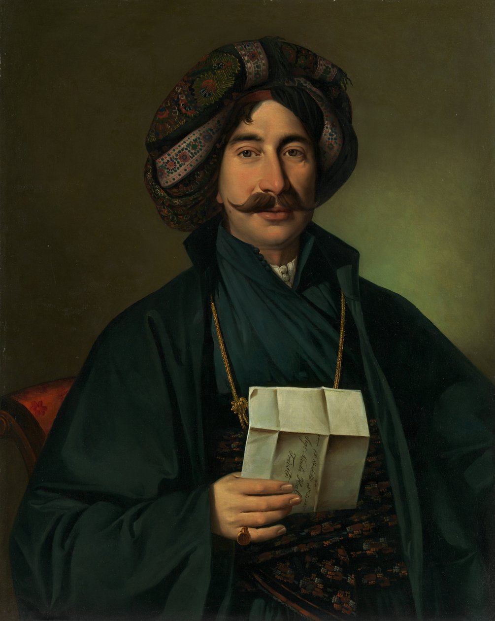 Hombre con vestimenta otomana de Giuseppe Tominz