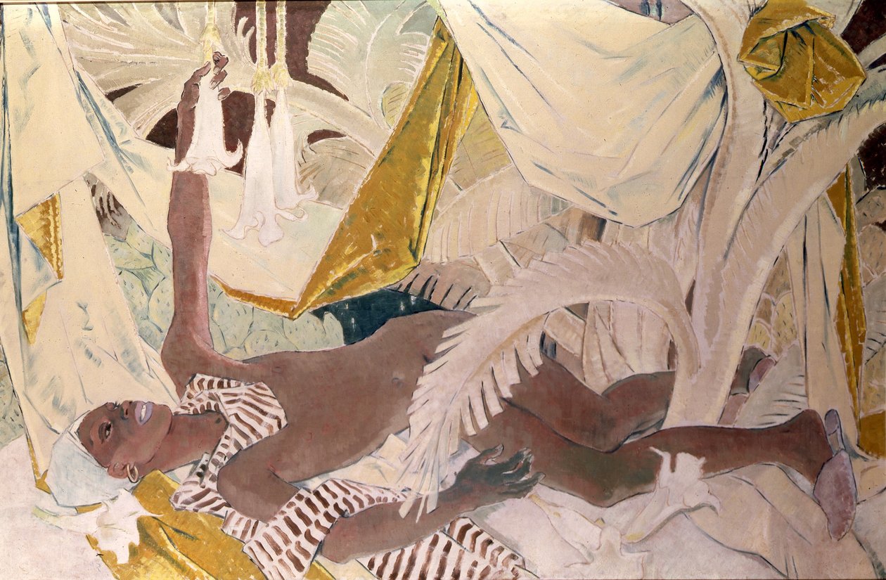 Henry Thomas, el sirviente jamaicano de Philpots, reclinado de Glyn Warren Philpot