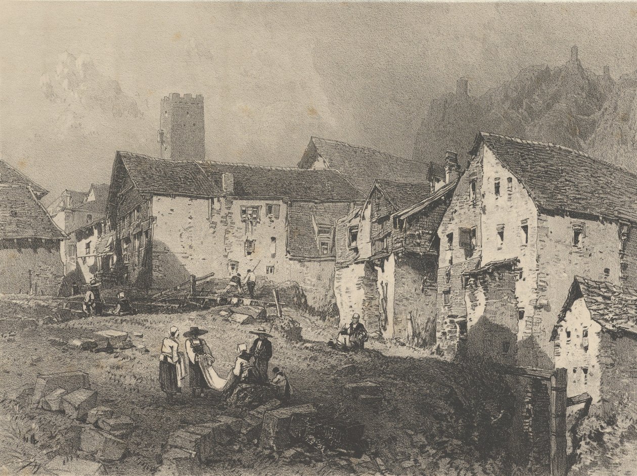 Vista de un pueblo de montaña de Godefroy Engelmann