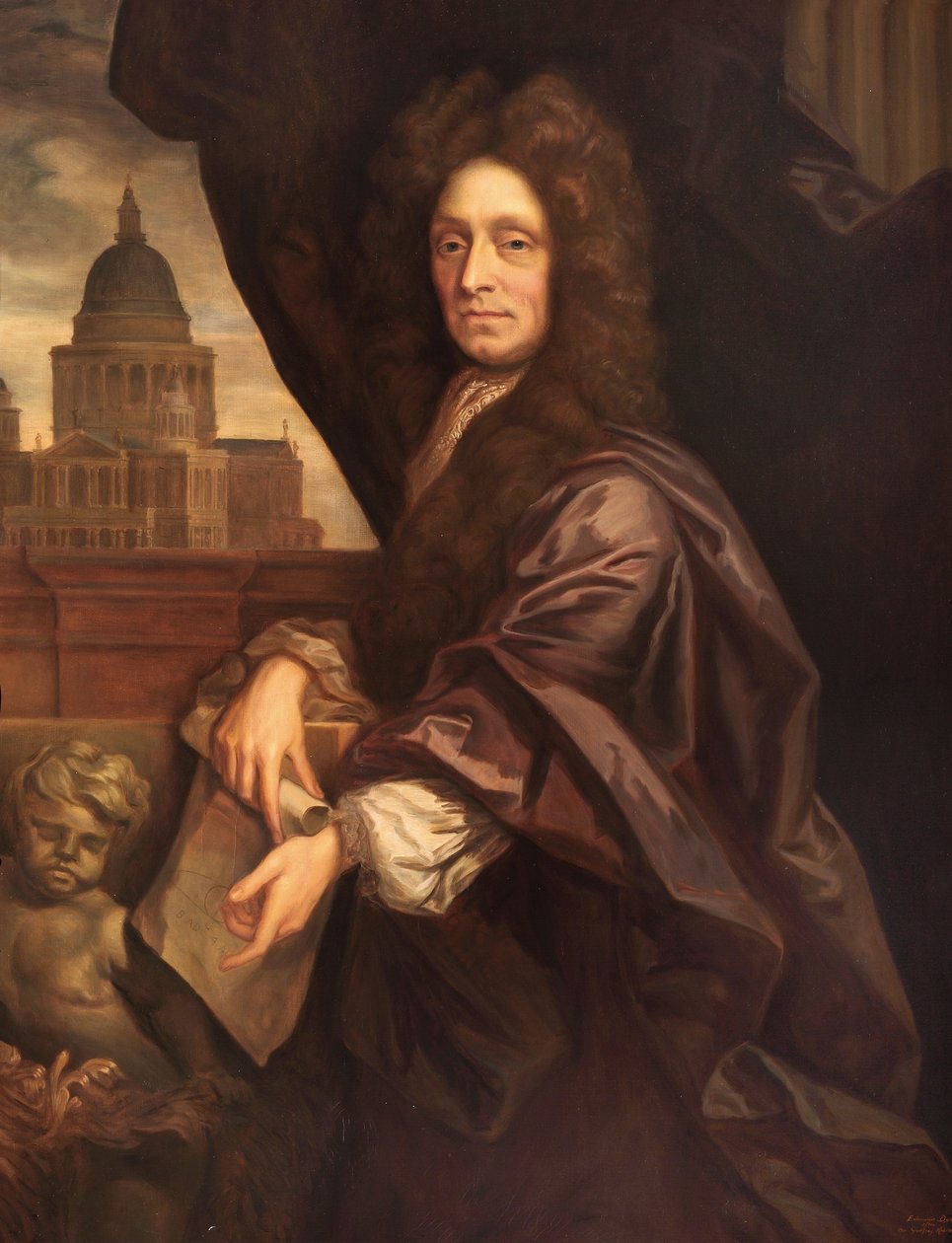 Sir Christopher Wren de Godfrey Kneller