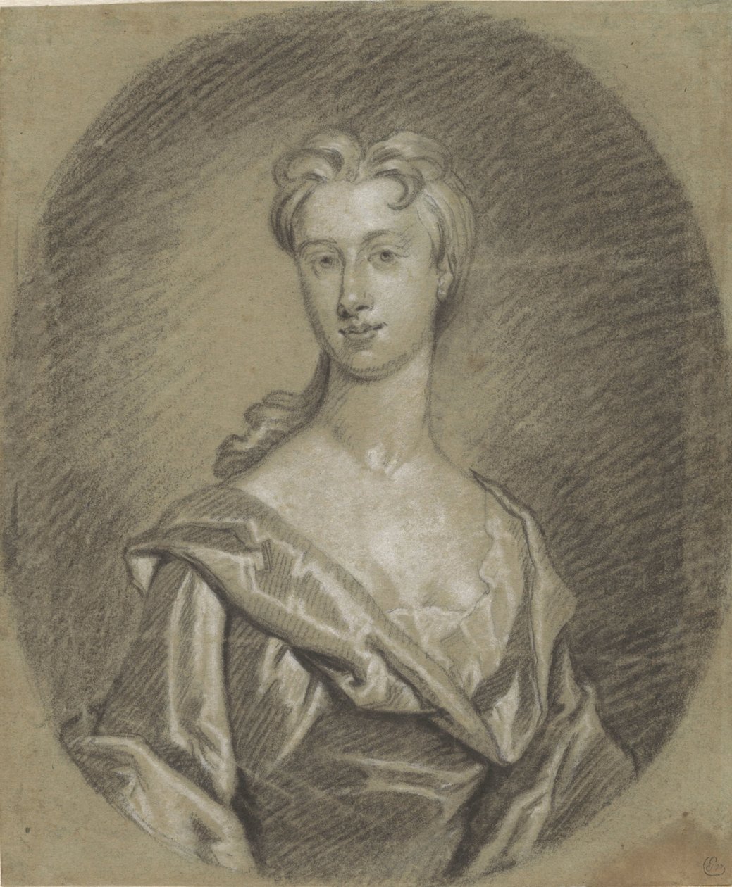Retrato de mujer, de busto, en óvalo de Gottfried Kneller