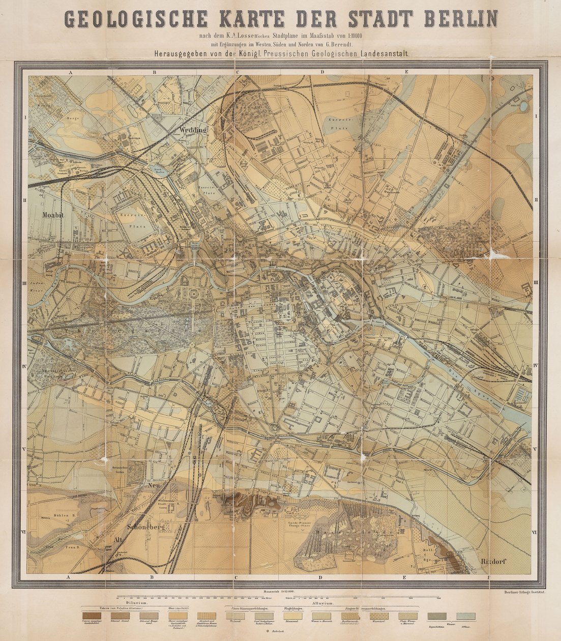 Mapa geológico de la ciudad de Berlín de Gottlieb Berendt
