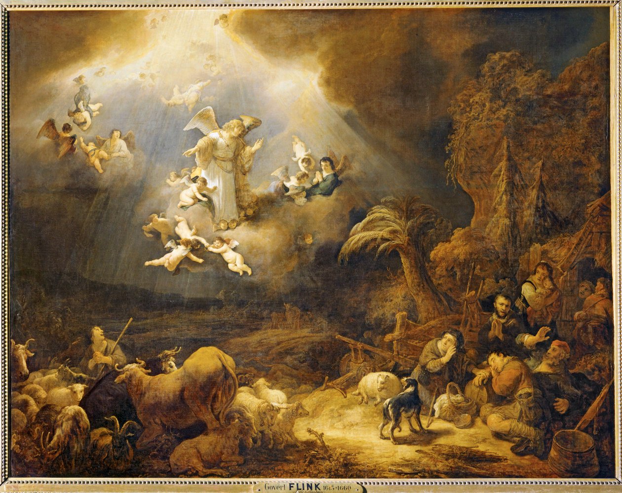 El anuncio a los pastores ... de Govaert Flinck