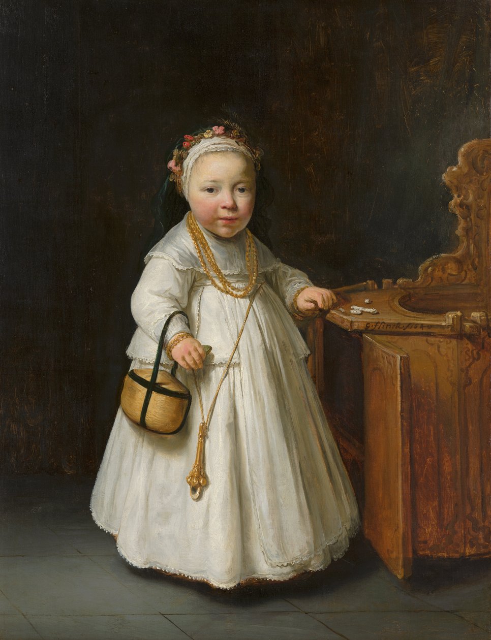 Niña junto a una trona de Govert Flinck