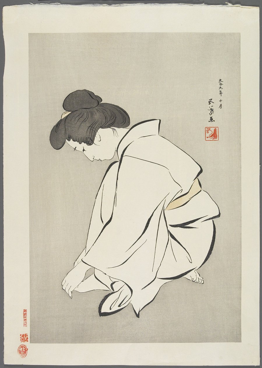 Mujer cortándose las uñas de los pies, después de 1929 de Goyo Hashiguchi