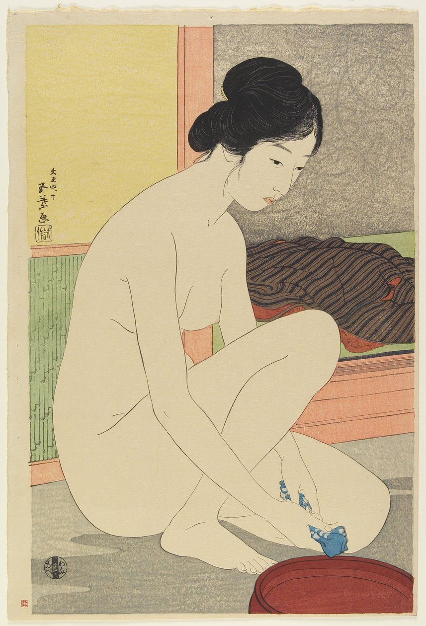 Mujer en el Baño, Octubre 1915 de Goyo Hashiguchi