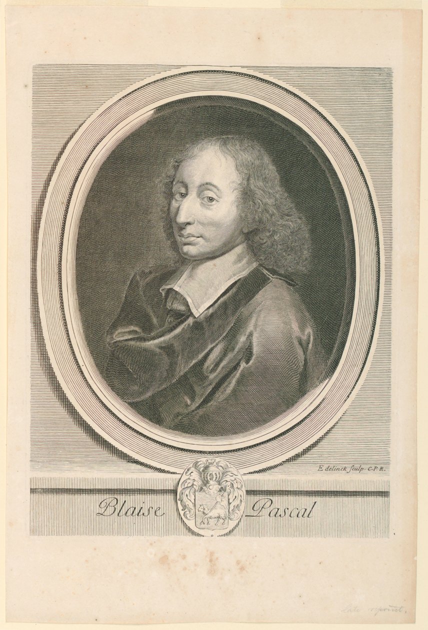 Retrato de Blaise Pascal (1623-1662) de Gérard Edelinck
