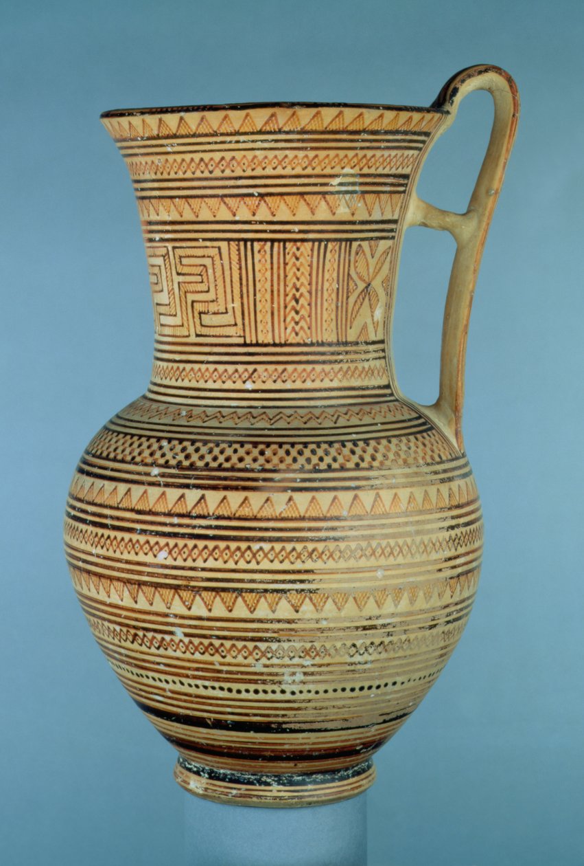 Jarra de cuello alto geométrica tardía del Ático IIa, c.735-720 a.C. de Greek