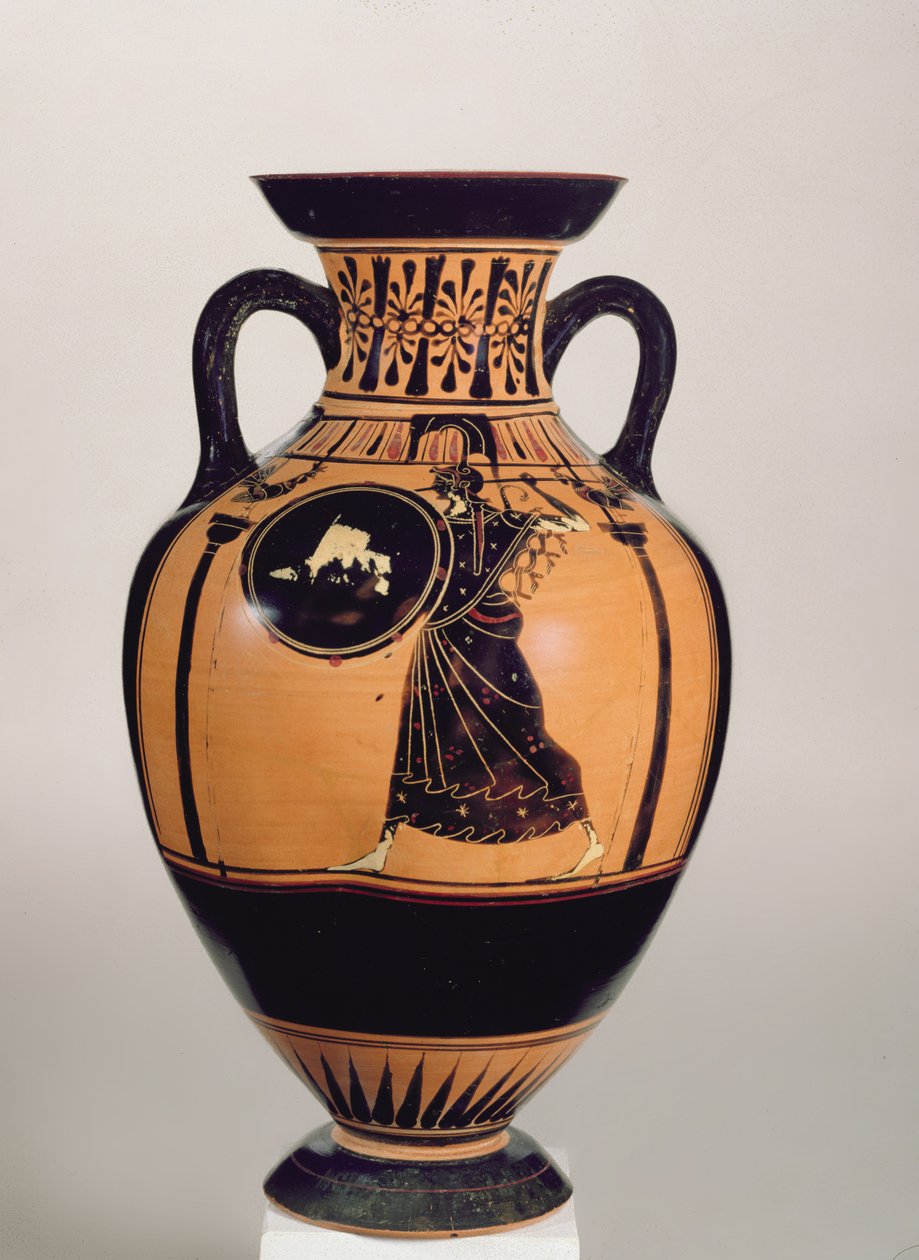 Ánfora Pseudo-Panathenaica de Figuras Negras Ática, c.500 a.C. de Greek