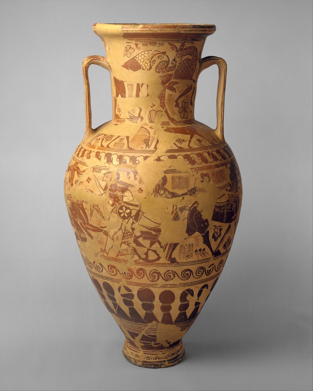 Ánfora de cuello de terracota, c.650 a.C. de Greek