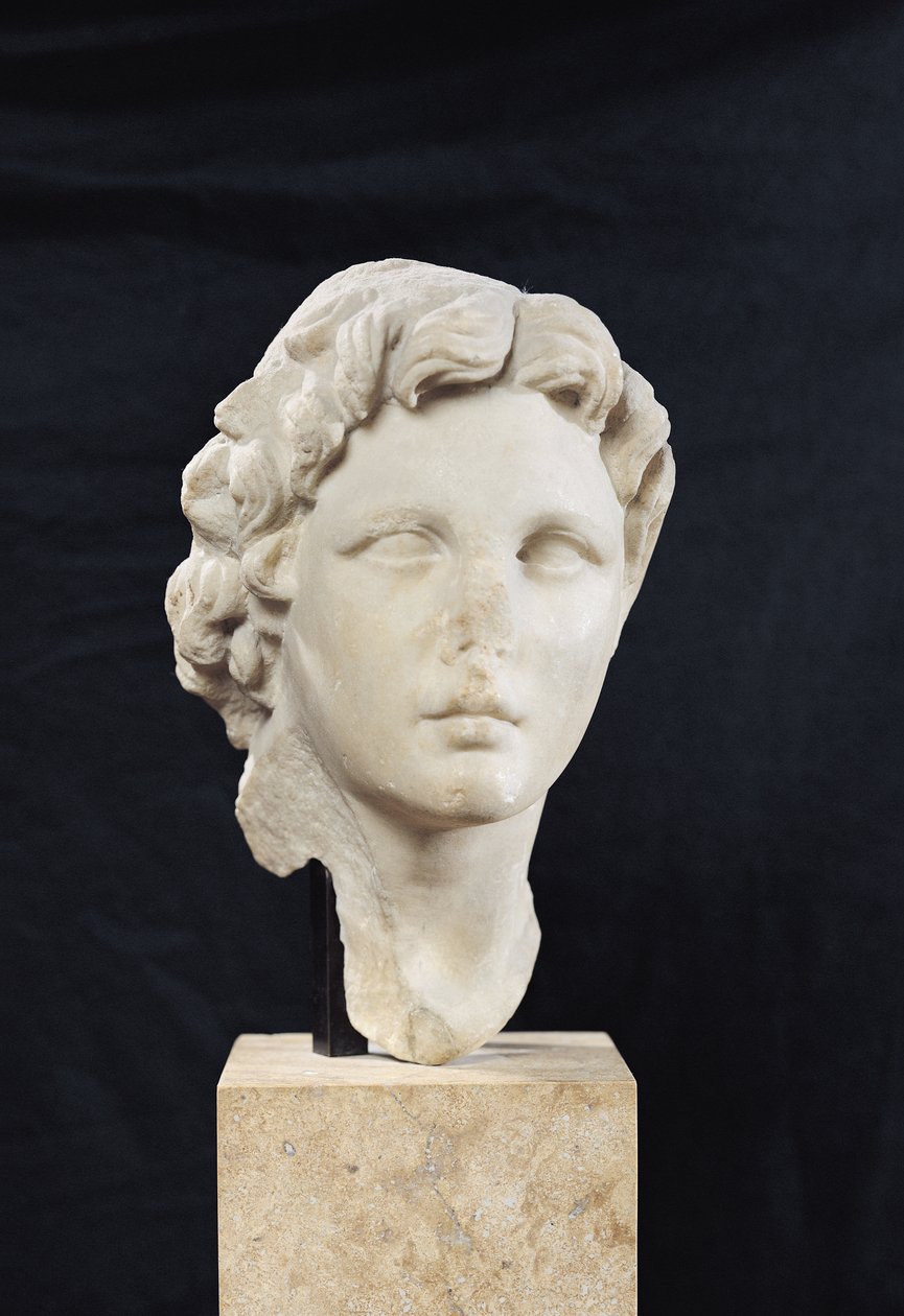 Cabeza de Alejandro Magno (356-323 a.C.) (mármol) de Greek