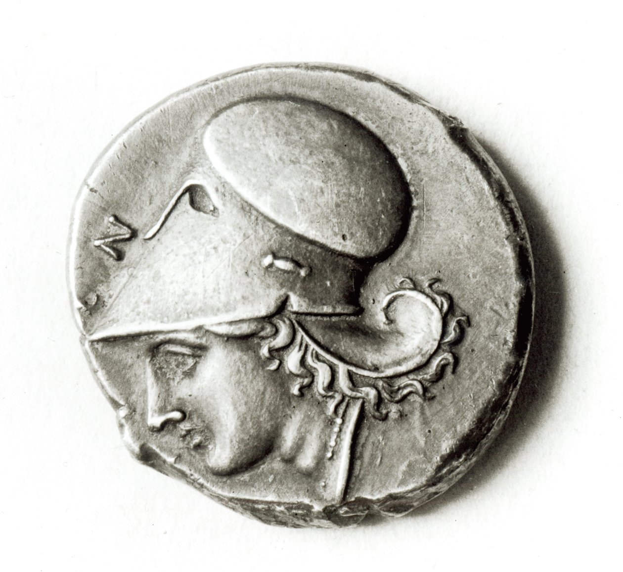 Didracma de Heracles: anverso que representa a Atenea de Greek School