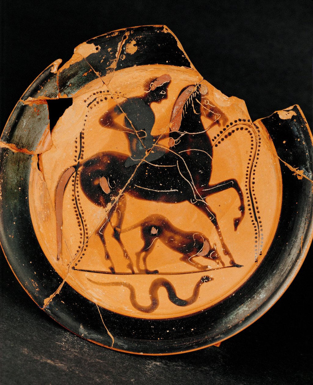 Jinete y su perro (arcilla) de Greek School