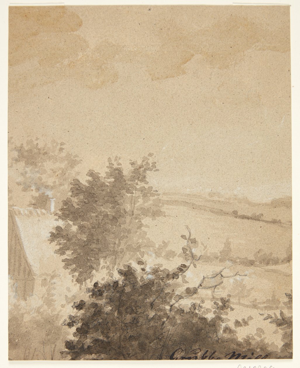 Paisaje con árboles y casa de campesino de Grubbe Møller