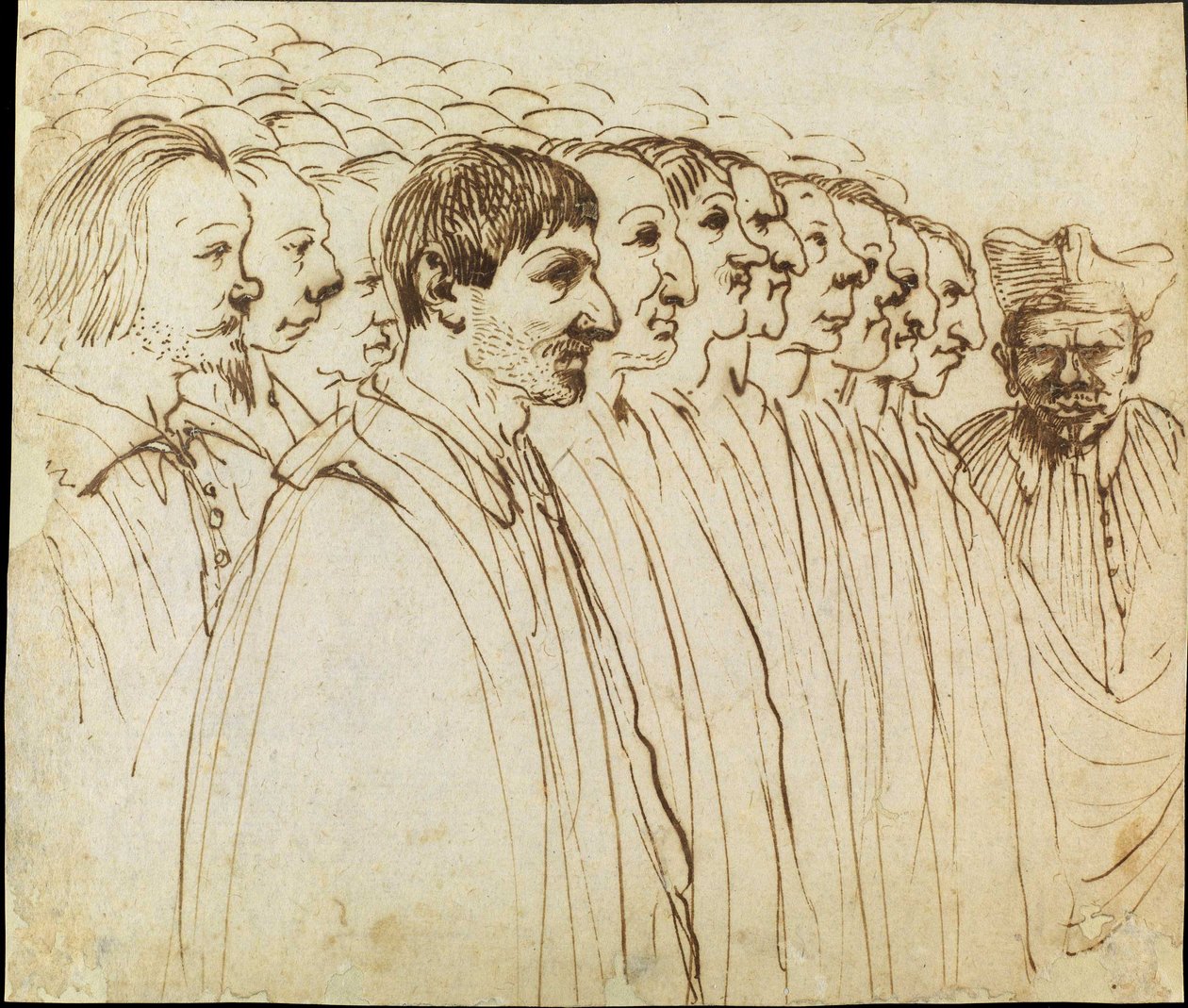 Revisión de clérigos caricatura de Guercino