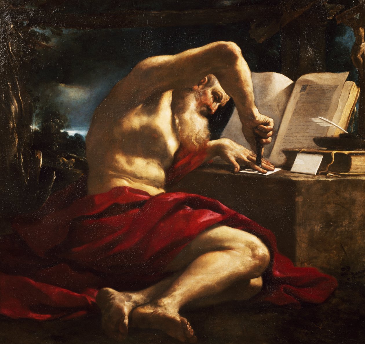 San Jerónimo sellando carta de Guercino