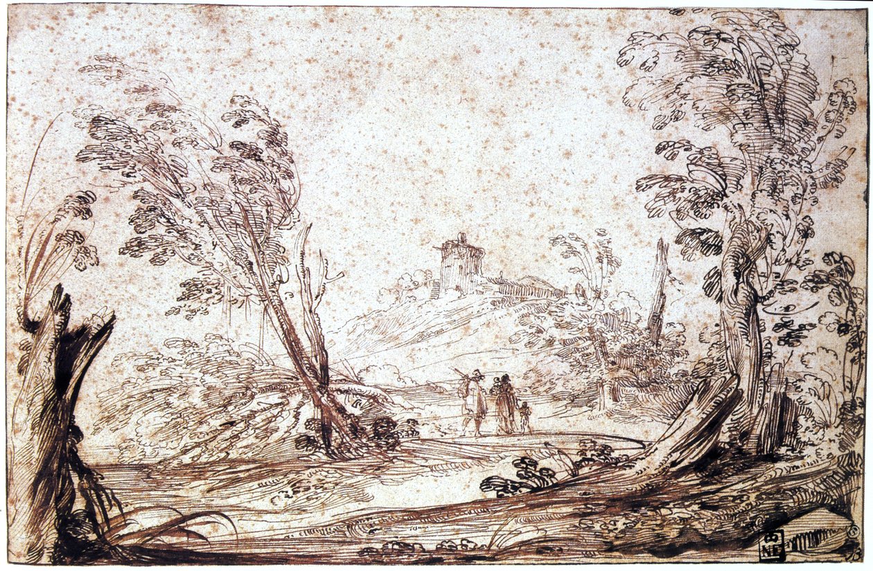 Paisaje, siglo XVII de Guercino