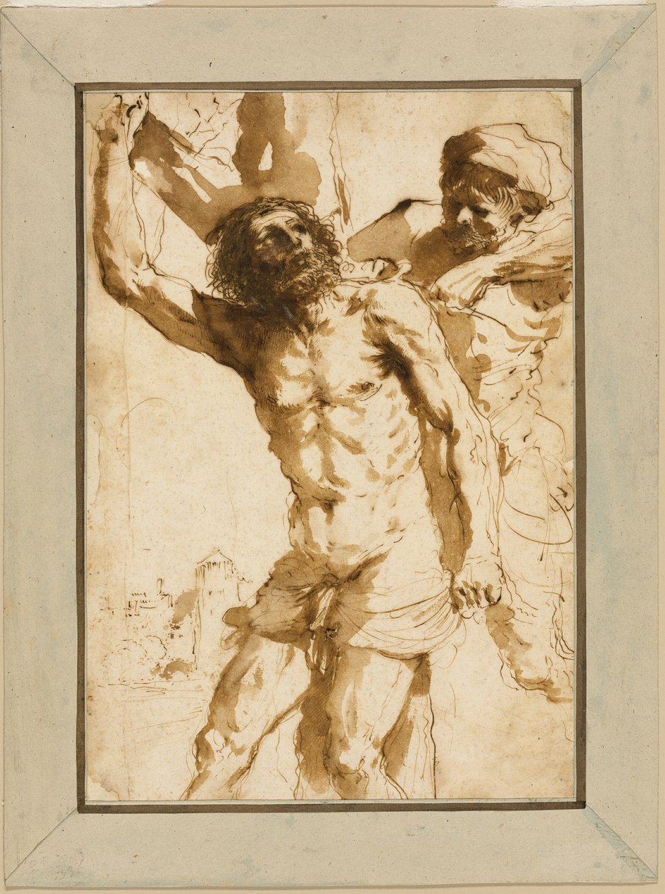 Estudio para "El martirio de San Bartolomé" de Guercino