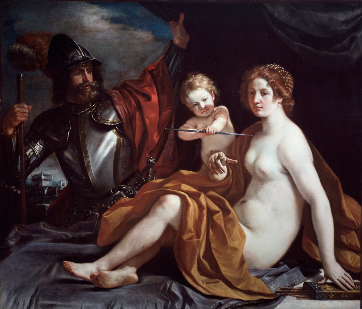 Venus, Marte y Amor de Guercino