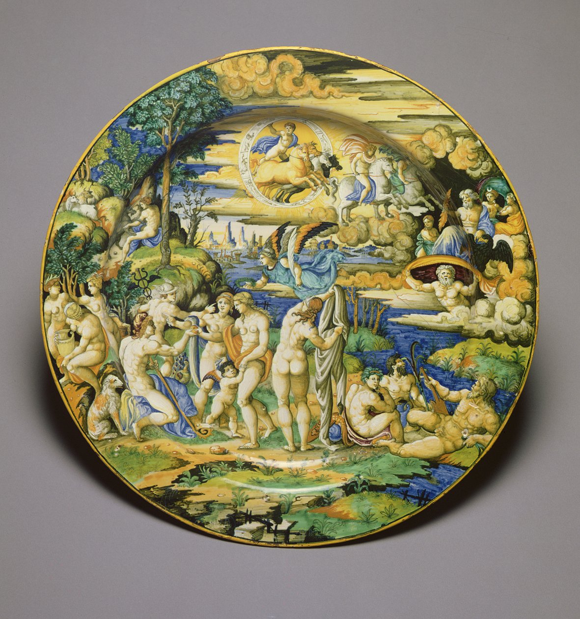 Plato que representa el Juicio de Paris, c.1544-50 de Guido Durantino