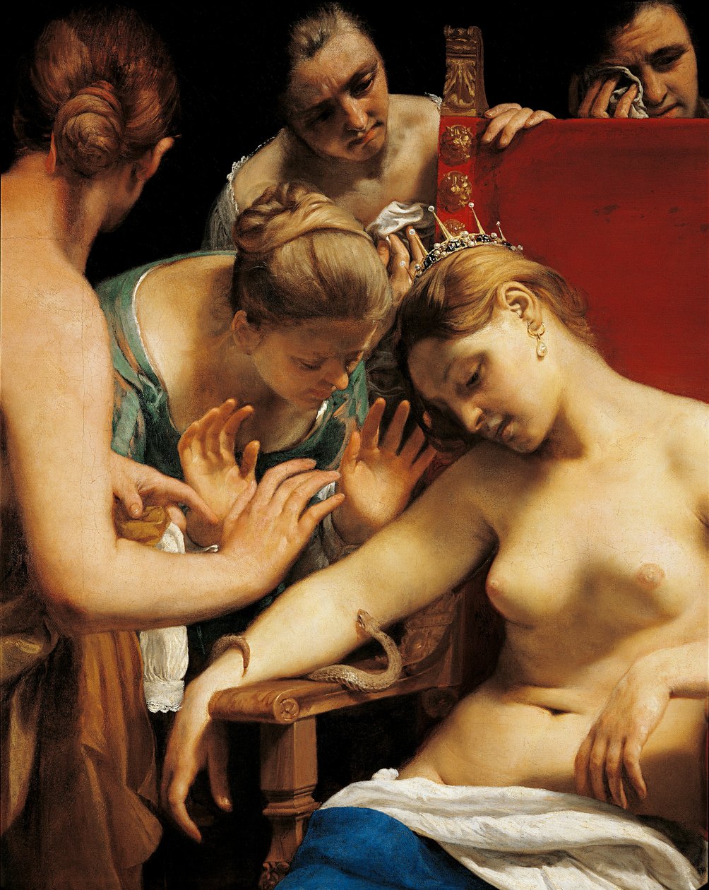 La muerte de Cleopatra (detalle) de Guido Cagnacci