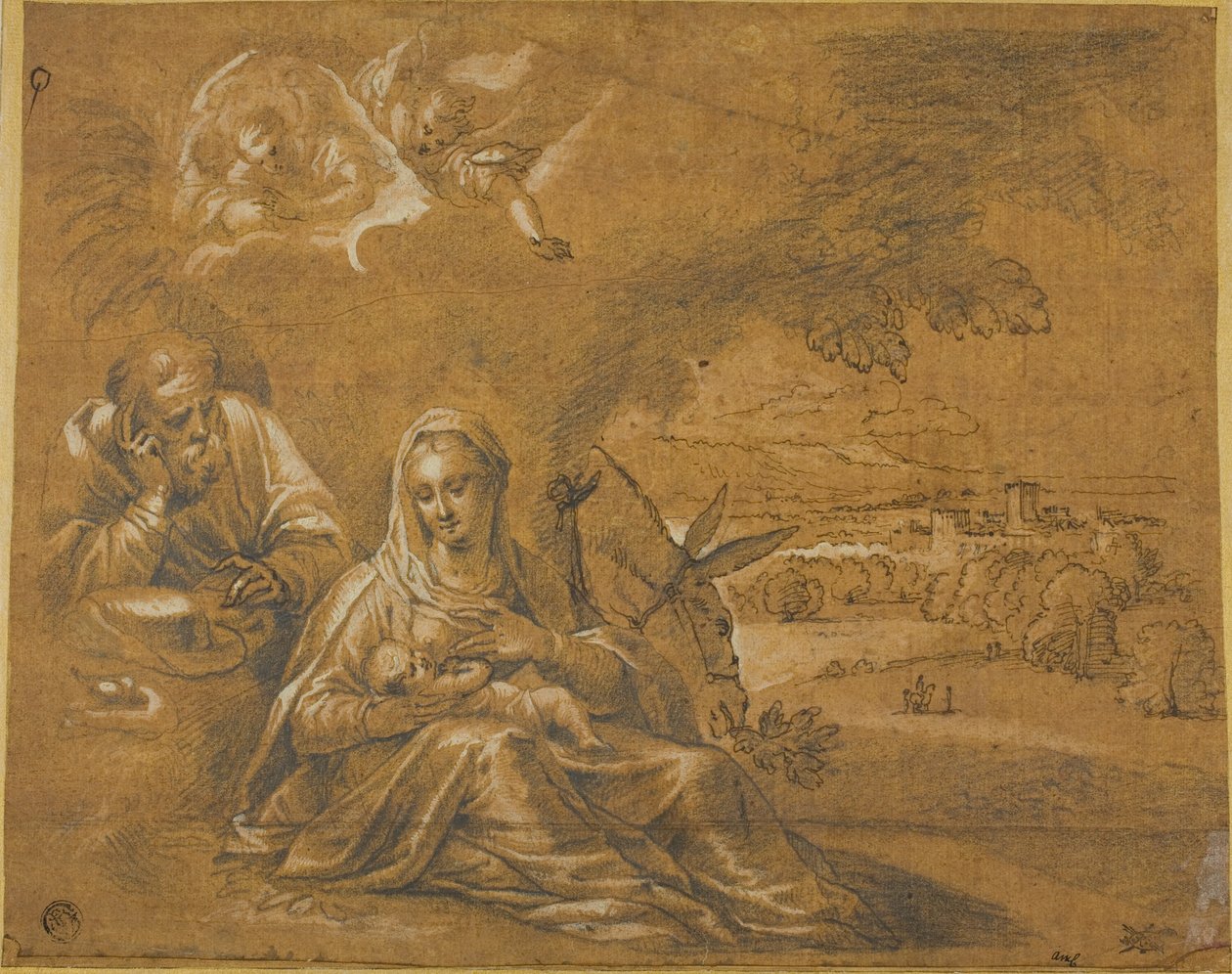 Descanso en la Huida a Egipto de Guido Reni