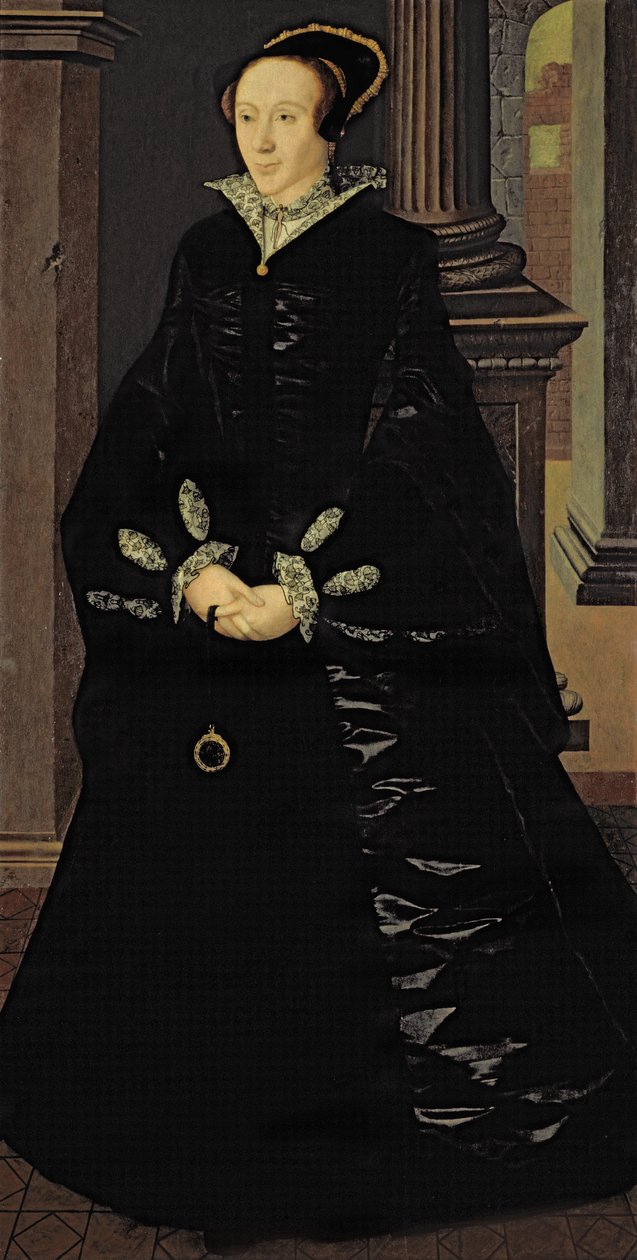 Retrato de una dama de negro, probablemente Lady Margaret Arundell, c.1553 de Guillaume Scrots