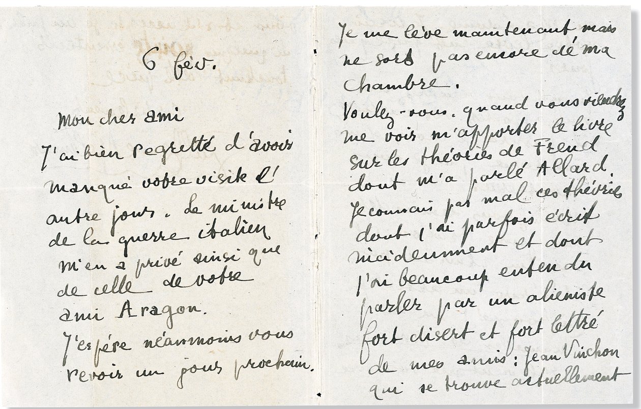 Carta a Andre Breton, 1918 de Guillaume Apollinaire