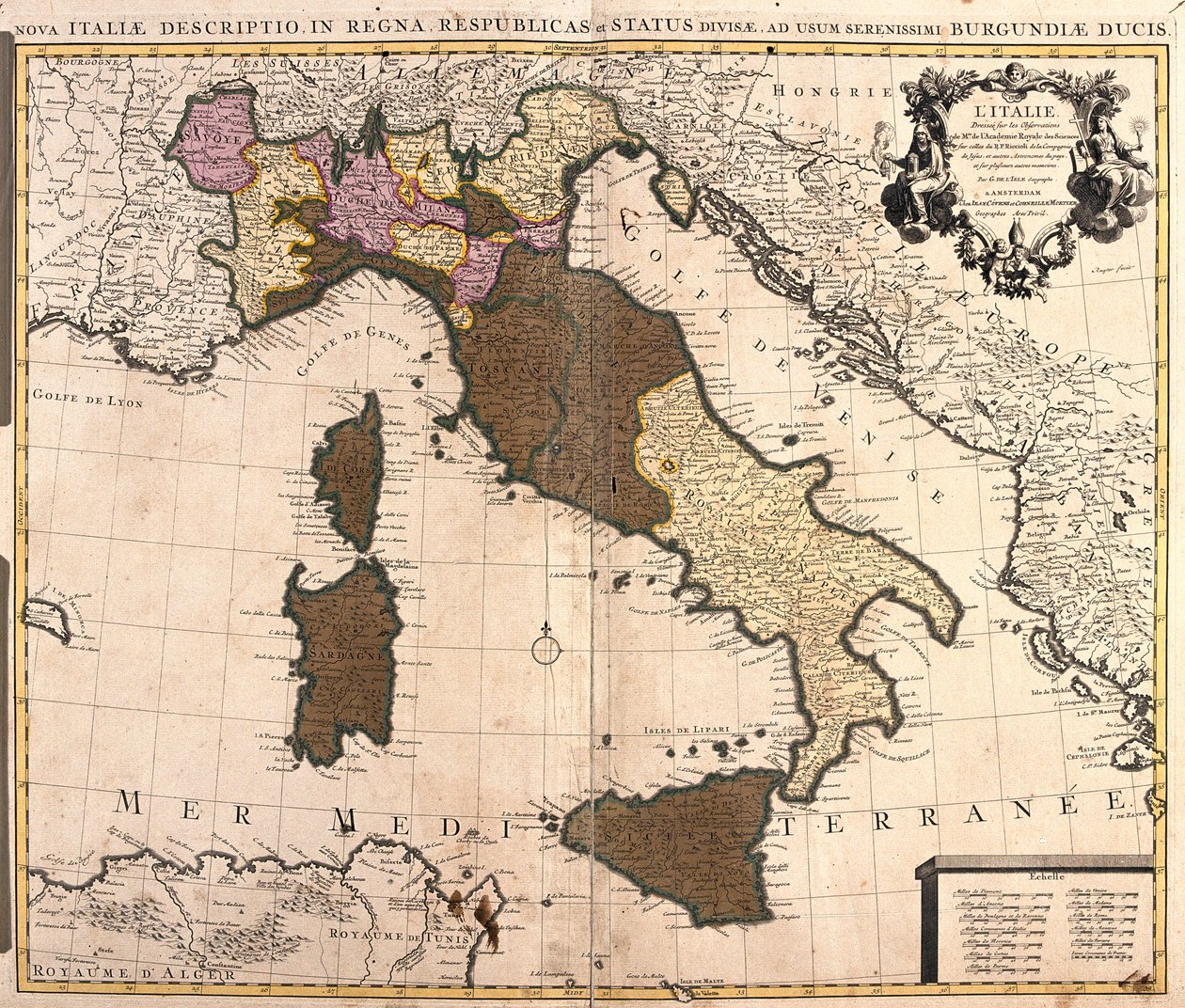 Italia, Francia (Región: Ródano-Alpes), Croacia (Condado de Istria) de Guillaume Delisle