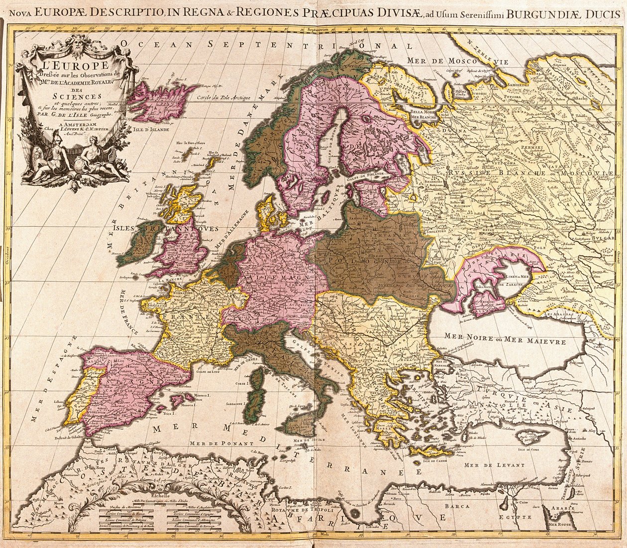 Mapa de Europa de Guillaume Delisle