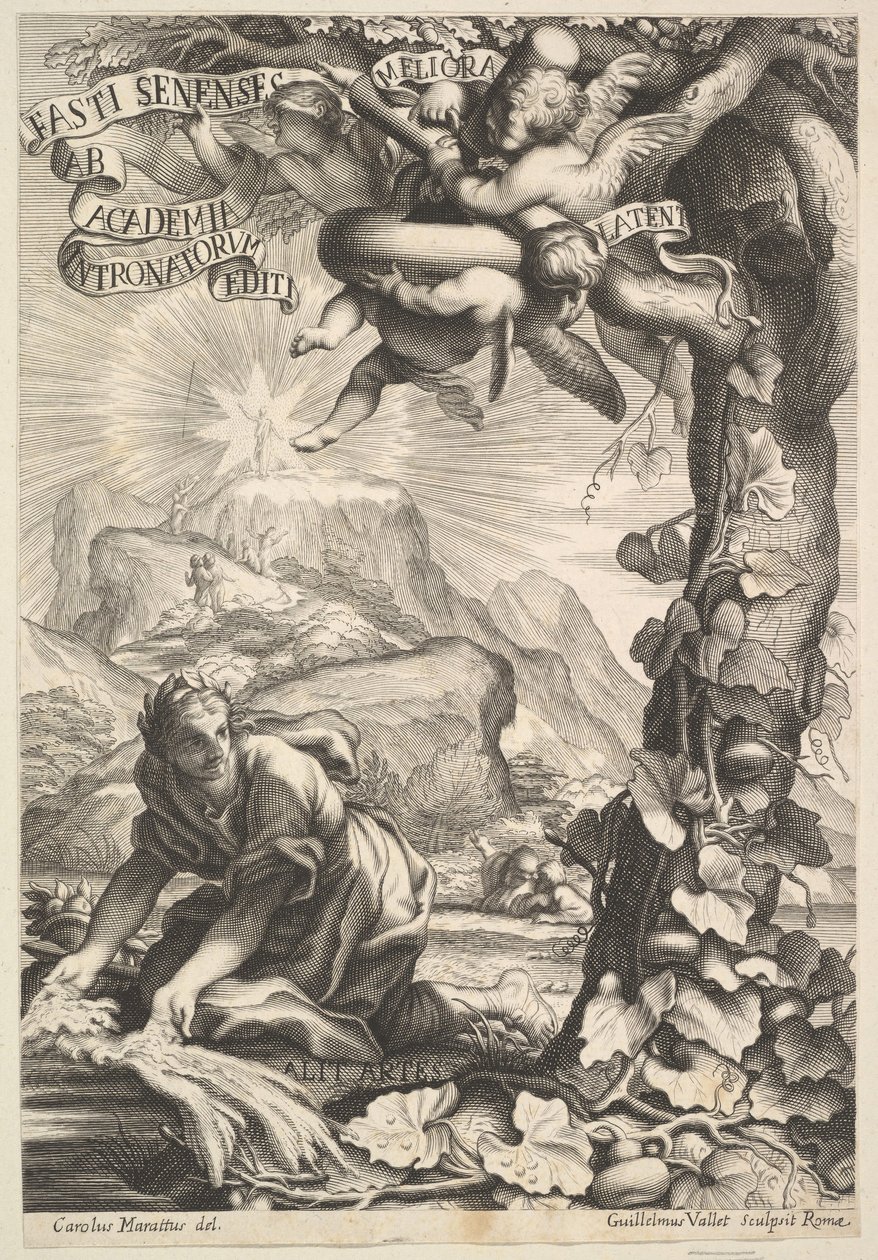 Frontispicio de Fasti Senenses, 1645-1704 de Guillaume Vallet