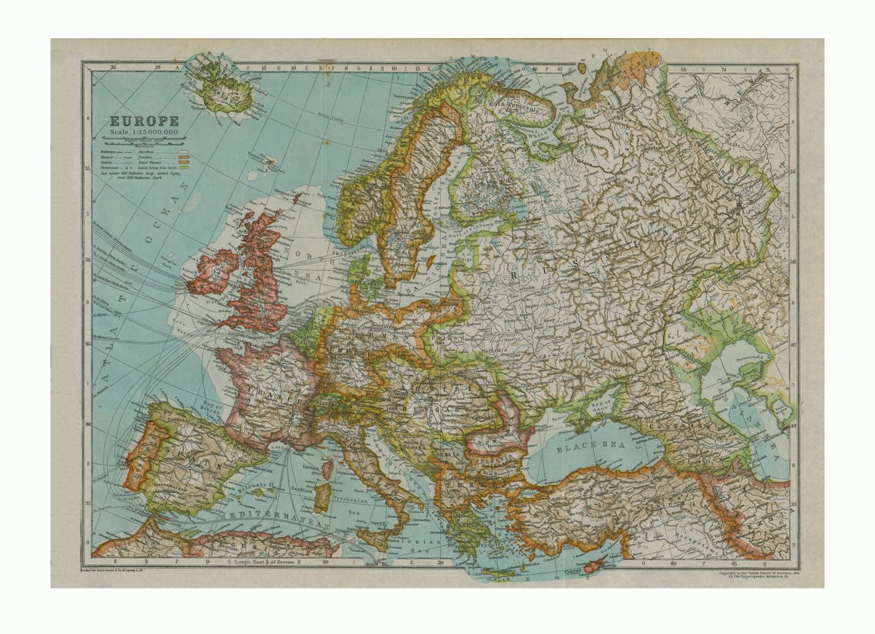 Mapa de Europa, c1910 de Gull Engraving Company