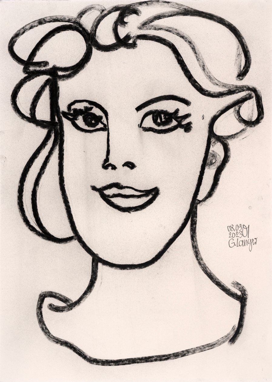 Retrato de una mujer minimalista de Gunter Langer