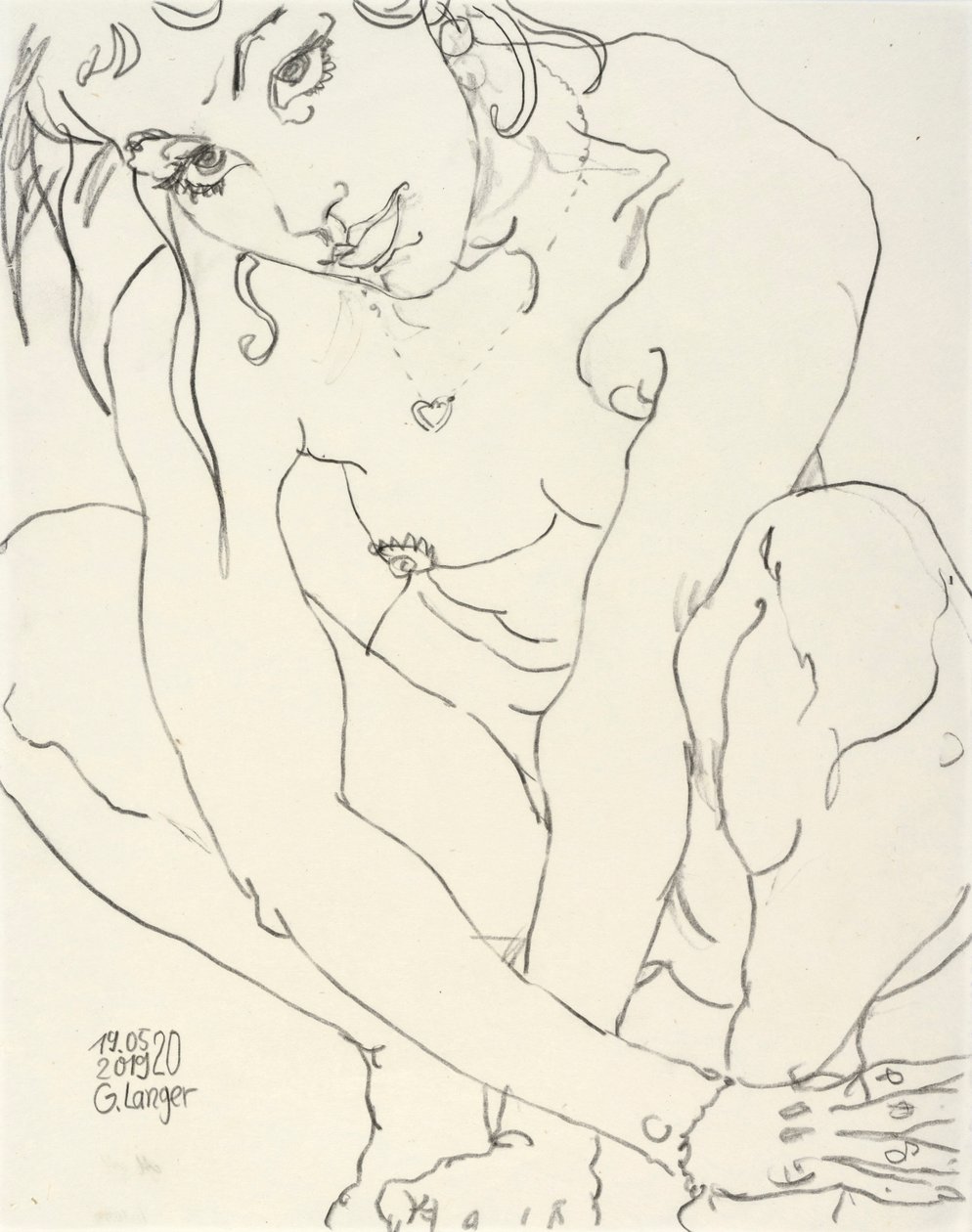 Desnudo femenino, Leer pensamientos de Gunter Langer