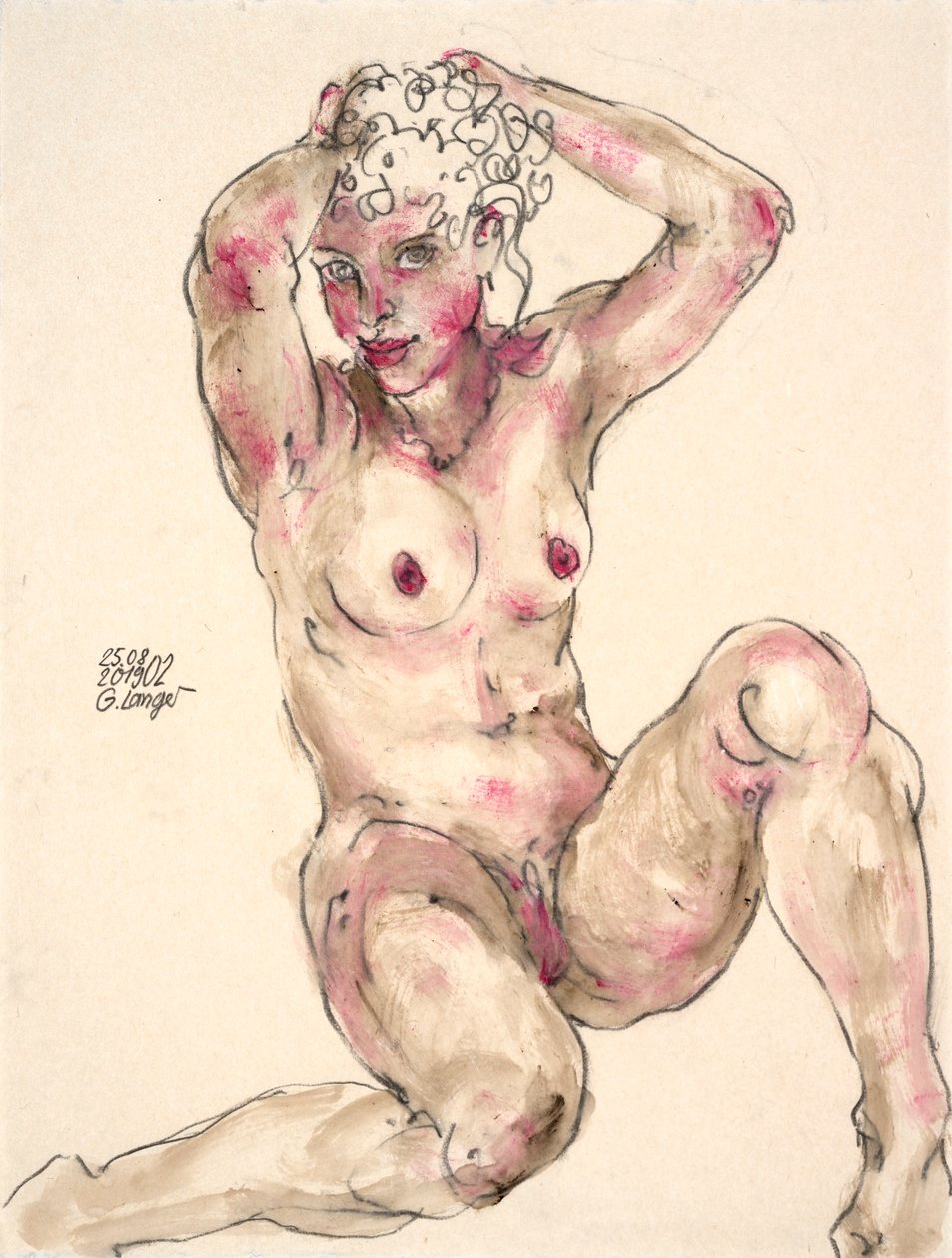 Desnudo sentado, Visión de sueño de Gunter Langer